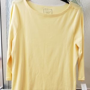 NWOT Charter Club Lemon Yellow Blouse XXL $30